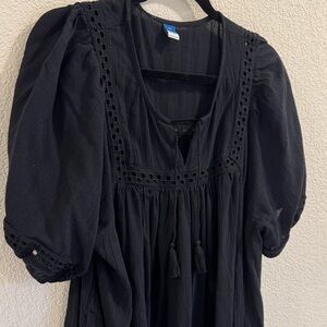 Old Navy Black Puff Sleeve Dress